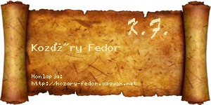 Kozáry Fedor névjegykártya